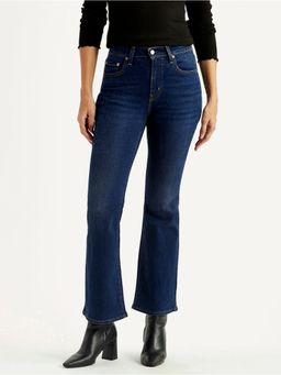 Levi's - Blue Solid/Plain Mid Waist Jeans