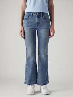 Levi's - Blue Solid/Plain High Waist Jeans
