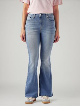 Levi's - Blue Solid/Plain High Waist Jeans