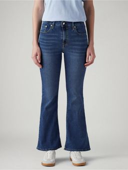 Levi's - Blue Solid/Plain High Waist Jeans
