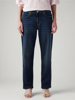 Levi's - Blue Solid/Plain Mid Waist Jeans