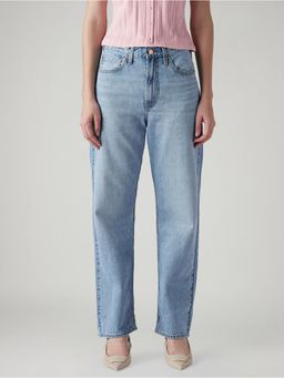 Levi's - Blue Solid/Plain High Waist Jeans