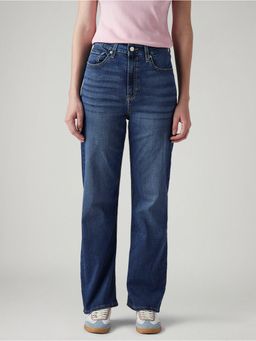 Levi's - Blue Solid/Plain High Waist Jeans