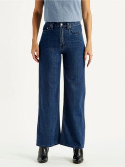 Levi's - Blue Solid/Plain High Waist Jeans