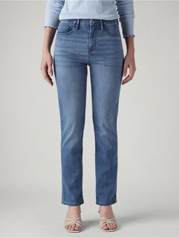 Levi's - Blue Solid/Plain High Waist Jeans