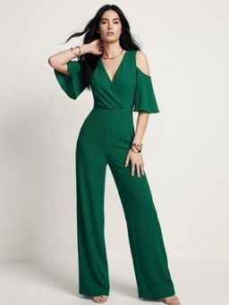 Outzidr - Green Solid/Plain Jumpsuit
