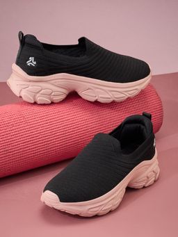 Campus - SPERO Women Black Sports Walking Shoes