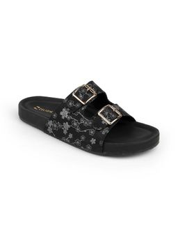 ZELION - Women Black Stylish Sandals - Comfortable and Trendy Footwear