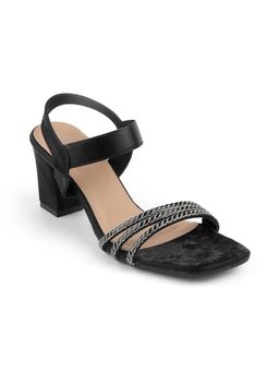 ZELION - Women Black Stylish Block Heels - Comfortable and Trendy Footwear
