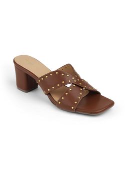 ZELION - Women Brown Stylish Block Heels - Comfortable and Trendy Footwear