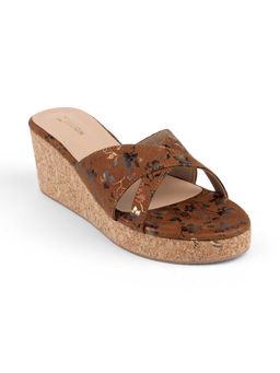ZELION - Women Brown Stylish Wedges Heels - Comfortable and Trendy Footwear