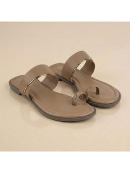 ZELION - Women Beige Stylish Flats- Comfortable and Trendy Footwear