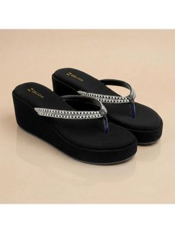 ZELION - Women Silver Stylish Wedges Heels - Comfortable and Trendy Footwear