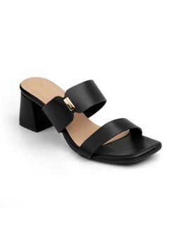 ZELION - Women Black Stylish Block Heels - Comfortable and Trendy Footwear