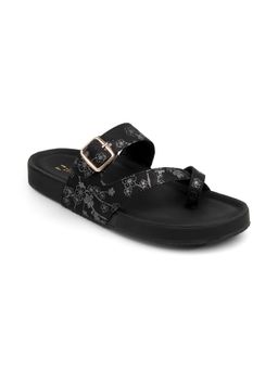 ZELION - Women Black Stylish Sandals - Comfortable and Trendy Footwear