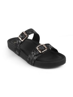 ZELION - Women Black Stylish Sandals - Comfortable and Trendy Footwear