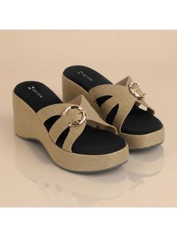 ZELION - Women Green Stylish Wedges Heels - Comfortable and Trendy Footwear