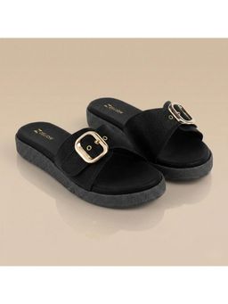 ZELION - Women Black Stylish Sandals - Comfortable and Trendy Footwear