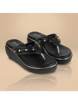 ZELION - Women Black Stylish Sandals - Comfortable and Trendy Footwear