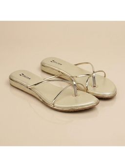 ZELION - Women Gold Stylish Flats - Comfortable and Trendy Footwear