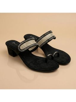 ZELION - Women Black Stylish Block Heels - Comfortable and Trendy Footwear