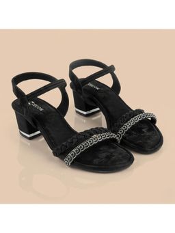 ZELION - Women Black Stylish Block Heels - Comfortable and Trendy Footwear