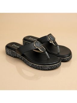 ZELION - Women Black Stylish Sandals - Comfortable and Trendy Footwear