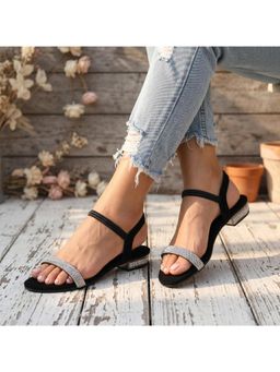 ZELION - Women Black Stylish Block Heels - Comfortable and Trendy Footwear