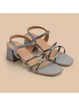 ZELION - Women Grey Stylish Block Heels - Comfortable and Trendy Footwear