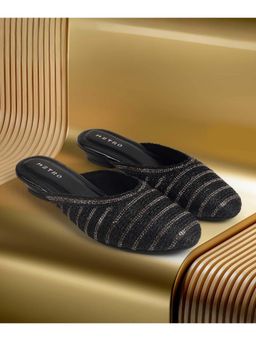 Metro - Women Black Festive Mules Heels