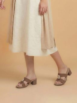 Metro - Women Beige Casual Block Heels