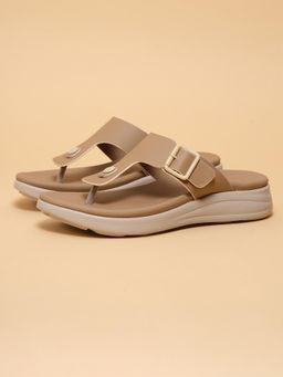 ERIDANI - Women Josetta Beige Comfort Toe-Ring Sandals