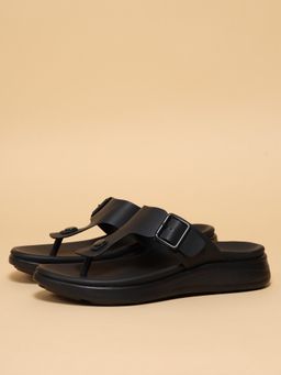 ERIDANI - Women Josetta Black Comfort Toe-Ring Sandals