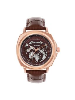 French Connection - Automatic Men Watch with Brown Leather Strap-Fca03-3 (M)