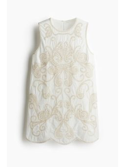 H&M - Women White Broderie Anglaise Shift Dress