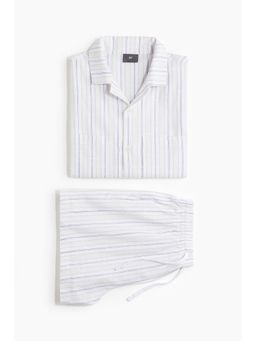 H&M - Men Cotton Pyjama Shirt And Shorts