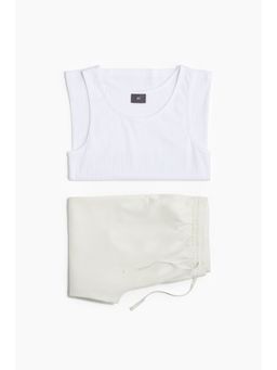 H&M - Men White Pyjama Vest Top And Bottoms
