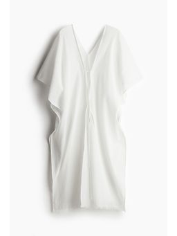 H&M - Women White Crinkled Beach Kaftan
