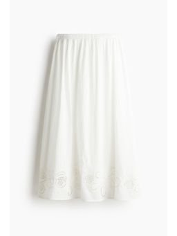 H&M - Women White Broderie Anglaise Cotton Skirt