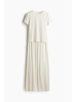 H&M - Women White Pointelle Jersey Pyjamas