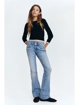 H&M - Girls Blue Bootcut Leg Low Jeans