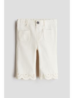 H&M - Girls White Flared Cotton Twill Trousers