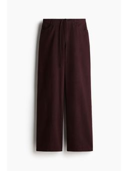 H&M - Women Red Linen-Blend Drawstring Trousers