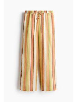 H&M - Women Orange Wide Drawstring Trousers