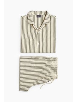 H&M - Men Cotton Pyjama Shirt And Shorts
