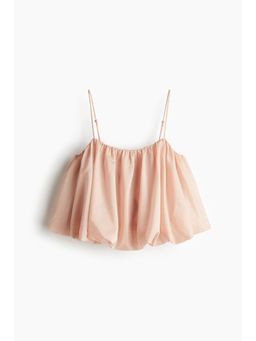 H&M - Women Pink Bubble-Hem Strappy Top