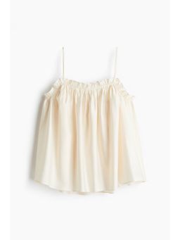 H&M - Women Cream Frill-Trimmed Strappy Top