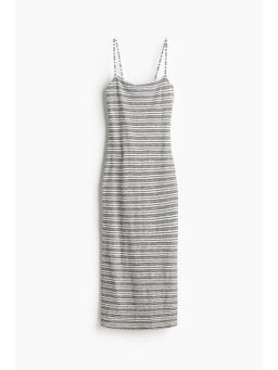 H&M - Women Beige Textured Jersey Dress