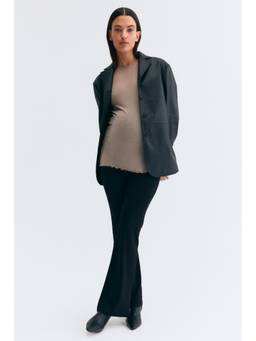 H&M - Women Black Mama Before & After Flared Trousers