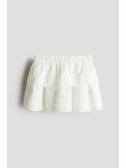H&M - Girls White Lace-Trimmed Cotton Skirt
